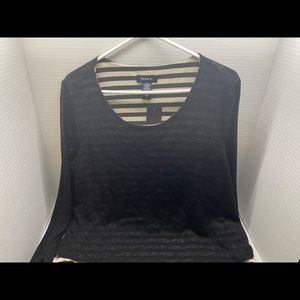 3 quarter knit shirt with stripped bottom